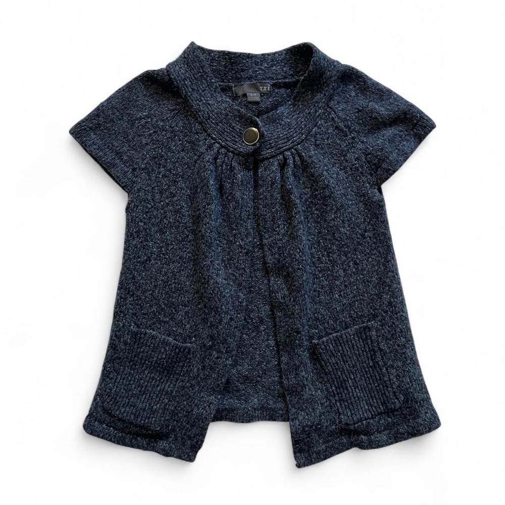 Vintage Forever 21 navy blue short sleeve knit cardigan size S